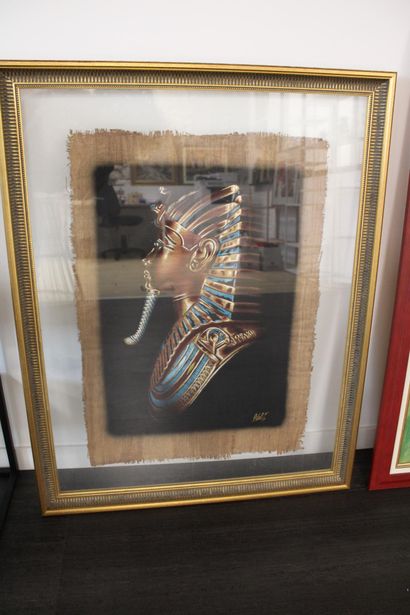 Papyrus under glass, Pharaoh, 20th c, 74...