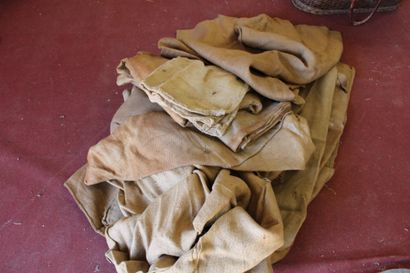 Ten jute canvases, early 20th c., various...