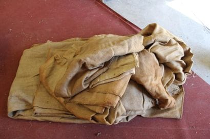 Ten jute canvases, early 20th c., various...