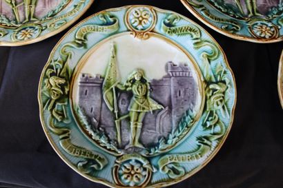 5 decorative plates, Joan of Arc theme