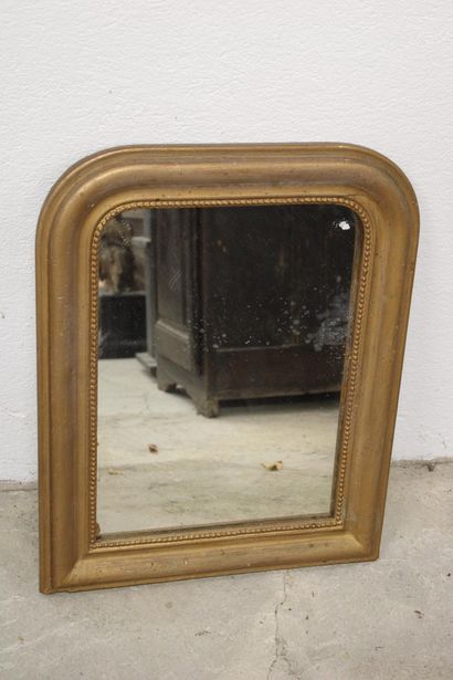 Rectangular wall mirror with gilded frame,...