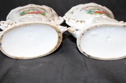 Pair of porcelain vases decorated with gilded...