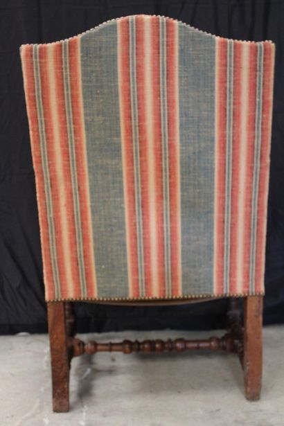 Armchair LOUIS XIII, seat and back in beige...