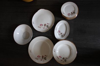 Incomplete Limoges porcelain dinner service,...