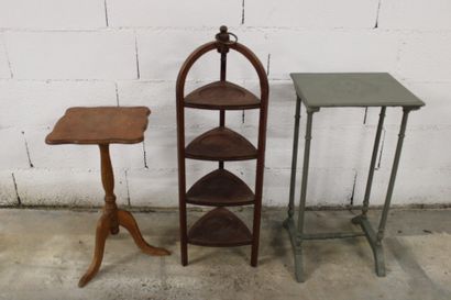 Four-tier wooden corner shelf with triangular...