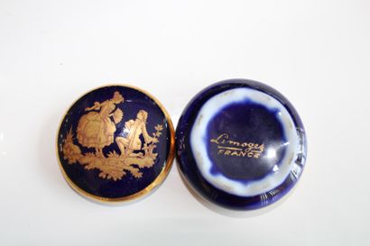 Elements in Limoges porcelain (4), blue ...
