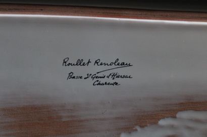 Earthenware dish signed ROULLET RENOCEAU,...