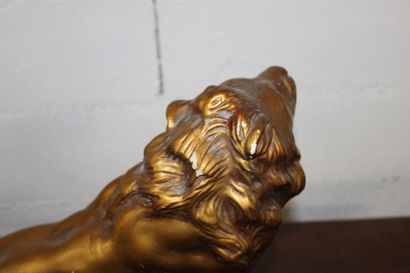 Ceramic roaring lion sculpture 46x39x15cm,...