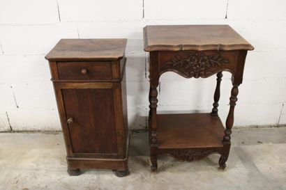 Small wooden occasional table, scrolled top,...