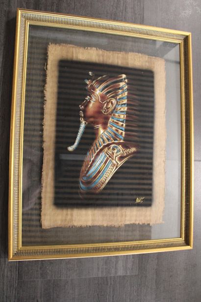 Papyrus under glass, Pharaoh, 20th c, 74...