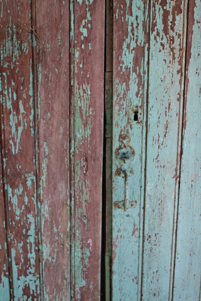 Farmhouse door, double leaf, arched, late...