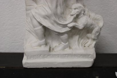 Sculpted plaster clock featuring a child...