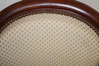 Pair of armchairs, balloon backs, mid 19th...