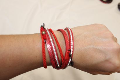 Set of bracelets (8), rhinestones