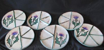 6 VALLAURIS plates, thistle design
