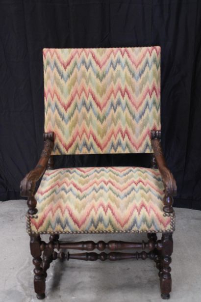 Armchair, natural wood, Haute Epoque style,...