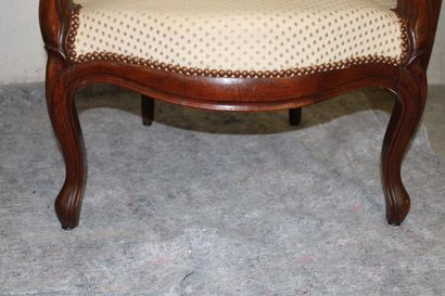 Pair of armchairs, balloon backs, mid 19th...