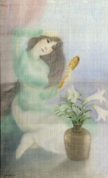 Tran Duong (XXe). La toilette. Peinture sur...
