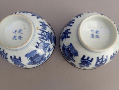Paire de bols en porcelaine de Chine à décor...