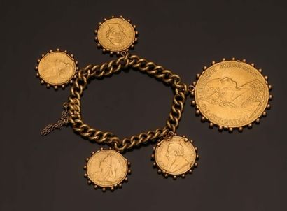 Bracelet en or jaune 18K (750° /°°) maille...