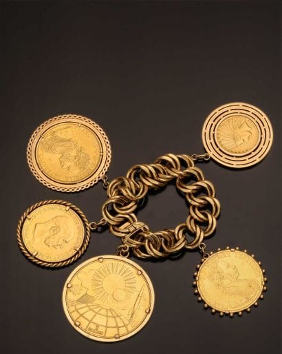 Bracelet en or jaune 18K (750 °/°°) maille...
