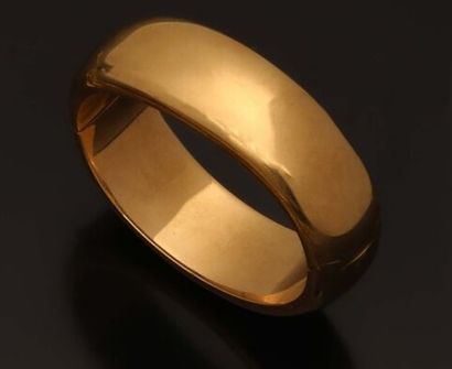 Large bracelet jonc en or lisse 18K (750...
