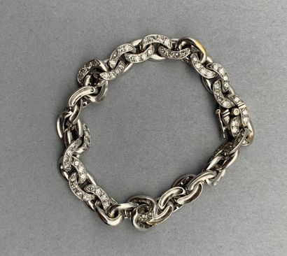 Bracelet en or gris 18K (750 °/°°) à maillons...