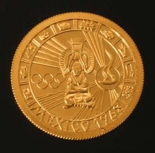 Médaille en or 999 °/°° commémorant les Jeux...