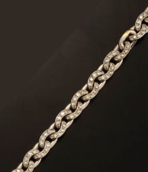Bracelet en or gris 18K (750 °/°°) à maillons...