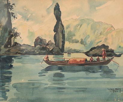 THIEN DAM (début du XXe siècle).

- Jonque...