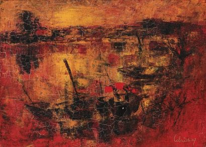 Dang LEBADANG (1921-2015). 

Sampans at the...