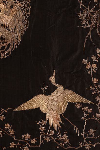 
Large hanging embroidered with golden metallic...