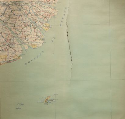 1942

Ensemble de 5 cartes routières dressées...