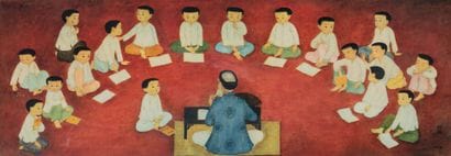 MAI-THU (1906-1980). 

Le maître et ses jeunes...