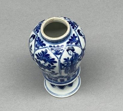 Small blue and white porcelain vase called...