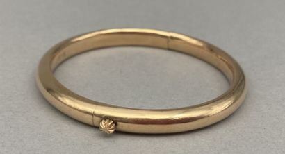 Bracelet jonc rigide articulé en or 14 K...
