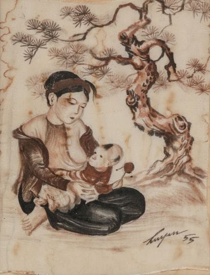 NGUYEN HUYEN (1915-1994).

Paire de peintures...