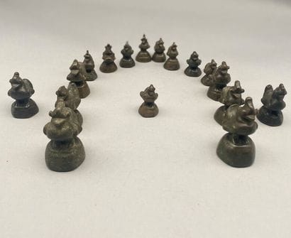 Set of 17 duck-shaped opium weights. 

Burma,...