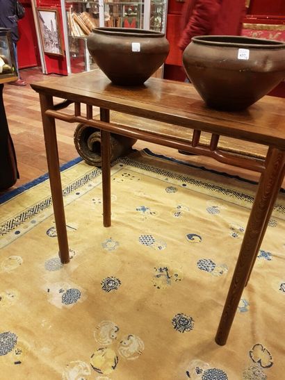 
Lot including :

- Pair of exotic wood consoles,...