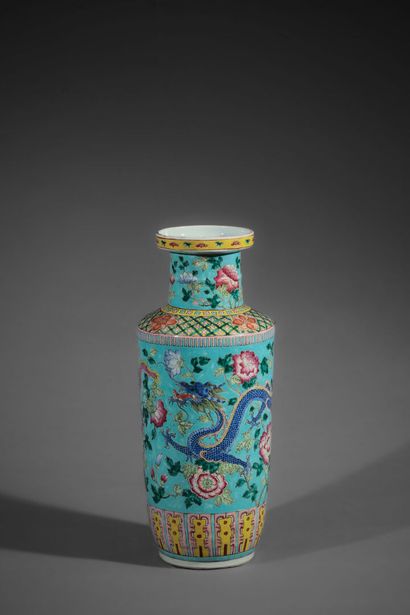 Vase of baluster form with narrow neck in...