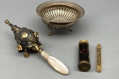 Lot of display items including:

- A rattle...