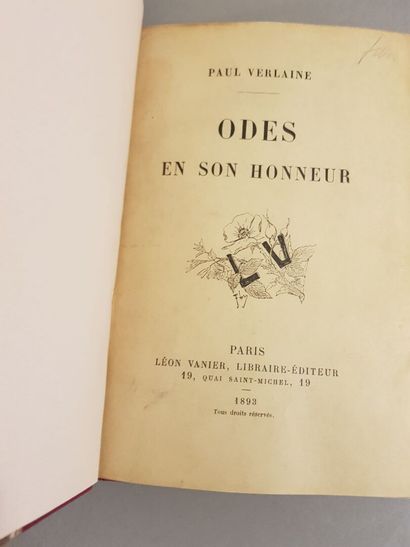 VERLAINE (Paul). Odes in his honor. Paris,...