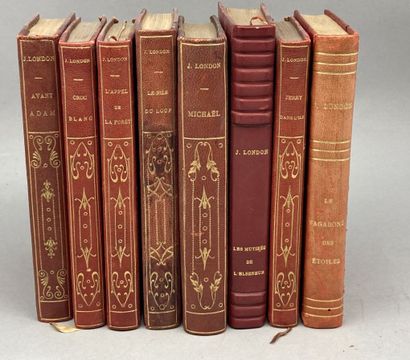 LONDON (Jack). Set of 8 volumes in-12 bound...
