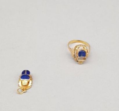 Lot in 18K gold (750 °/°°) including : 

-...