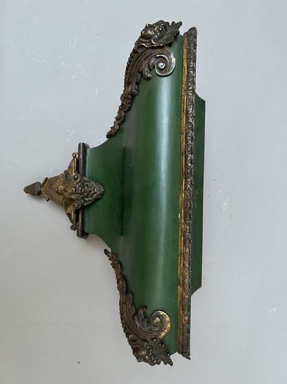 Wall lamp and its wall console in wood painted...
