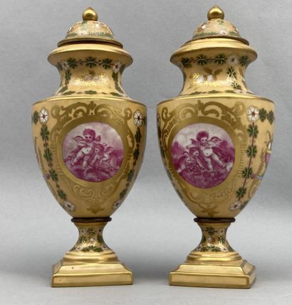 SEVRES

Pair of small covered vases of form...