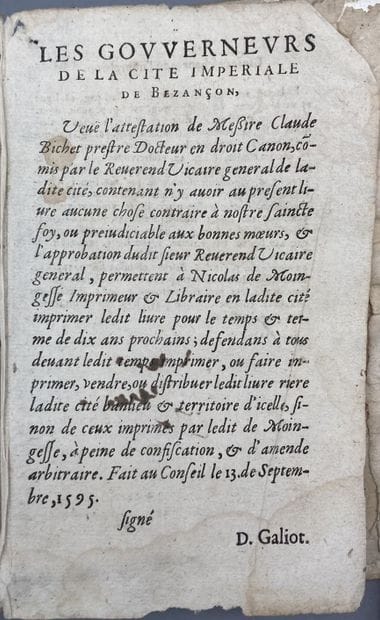 CONESTAGGIO (Ieronimo de Franchi). Of the...