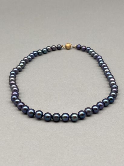 Lot including :

- A choker necklace of gray...