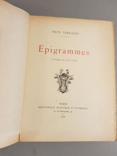VERLAINE (Paul). Epigrams (Frontispiece by...