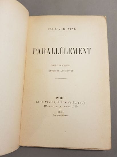 VERLAINE (Paul). Parallel. New revised and...